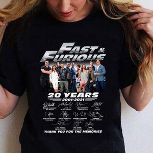 Fast & furious 20 years 2001-2021 thank you for the memories shirt 4