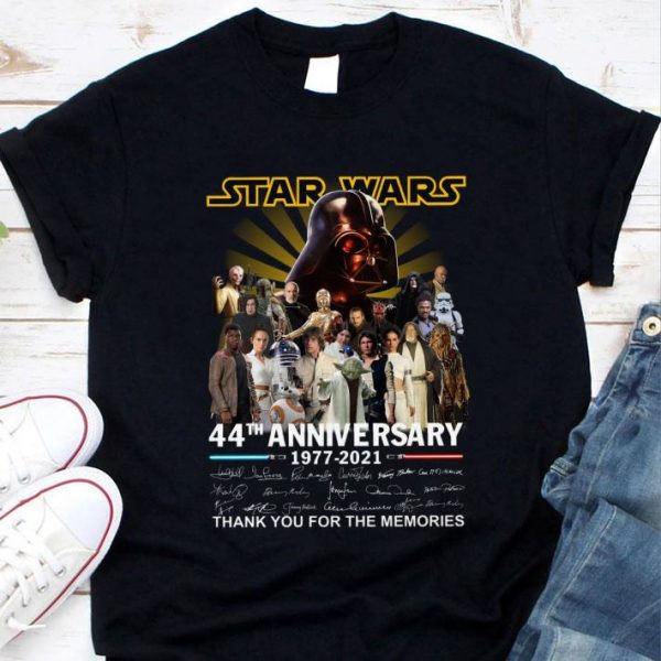 Premium All character Star Wars 44th Anniversary 1977-2021 Signatures shirt 1