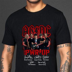 Hot Power Up ACDC Band PWR Up Signatures Brian Johnson Angus Young shirt 5