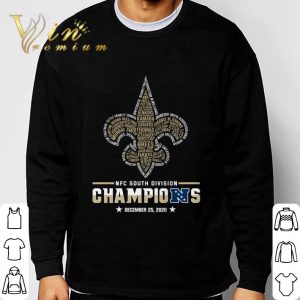 Names New Orleans Saints NFC South Division Champions December 2020 shirt 5