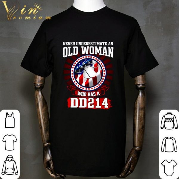 Never Underestimate An Old Woman Who Has A DD 214 Dog tag shirt 2
