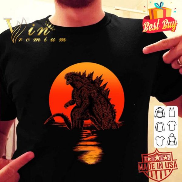 Funny Godzilla Sunset shirt 2
