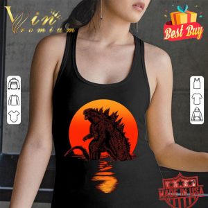Funny Godzilla Sunset shirt 5