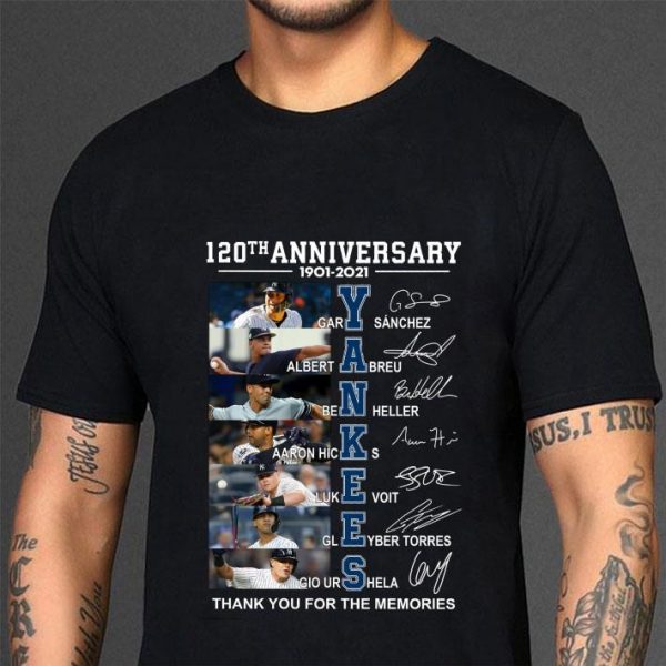 Best New York Yankees 120th Anniversary 1901-2021 Thank You For The Memories shirt 3