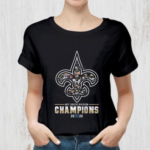 Premium Logo New Orleans Saints Signed NFC South Division Champions 2020 shirt 2
