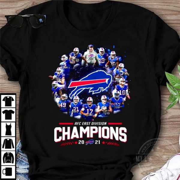 Funny Team Buffalo Bills Signatures AFC East Division Champions 2021 shirt 1