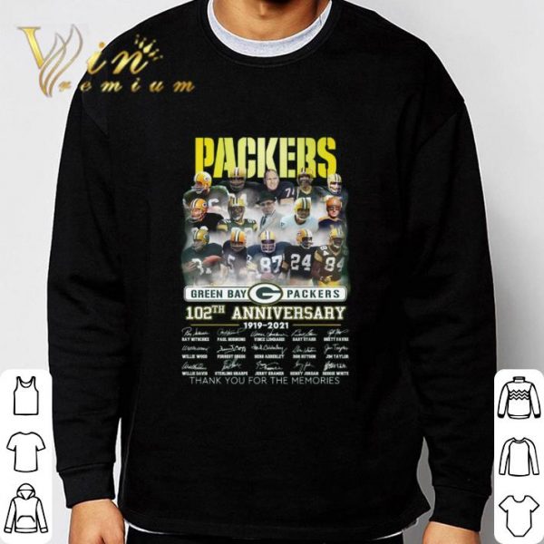 Coach Team Green Bay Packers 102th Anniversary 1919-2021 Signatures shirt 3