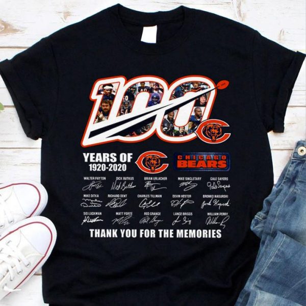 Original 100 Years Of 1920-2020 Chicago Bears Signed Thank You Memories shirt 1
