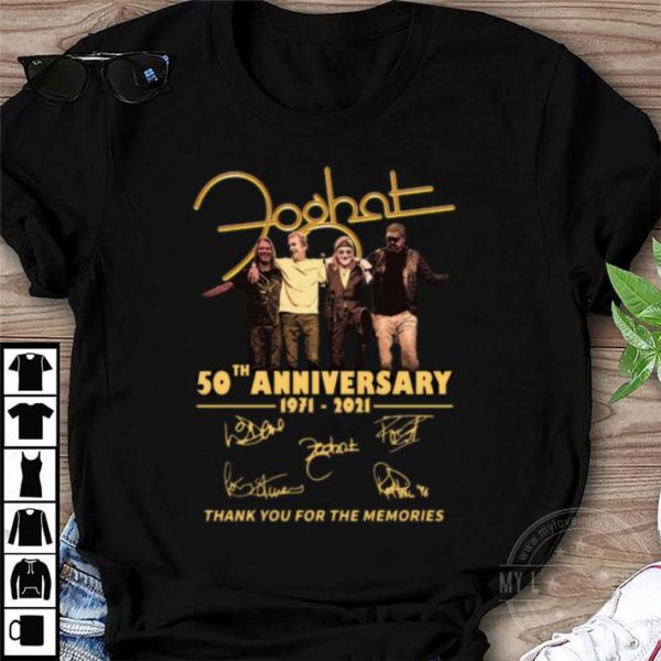 Hot Foghat Band 50th Anniversary 1971-2021 Signatures shirt 1