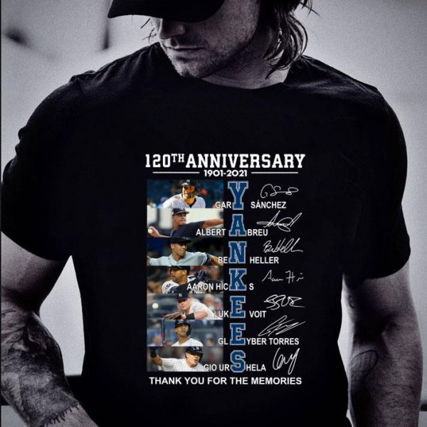 Best New York Yankees 120th Anniversary 1901-2021 Thank You For The Memories shirt 2