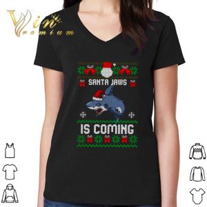 Original Shark Santa Jaws Is Coming Ugly Christmas shirt 5