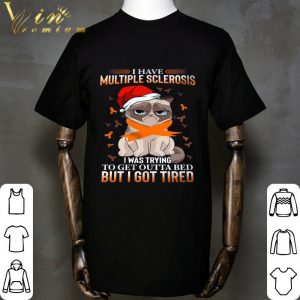 Christmas Grumpy Cat I Have Multiple Sclerosis I Was Trying To Get Outta Bed shirt 4