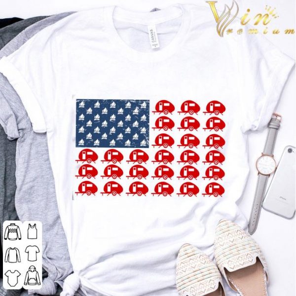American Flag Camping Campfire shirt 3