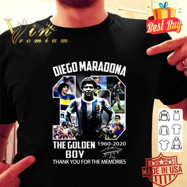 Funny 10 Diego Maradona RIP The Golden Boy 1960-2020 Signed Thank You shirt 2