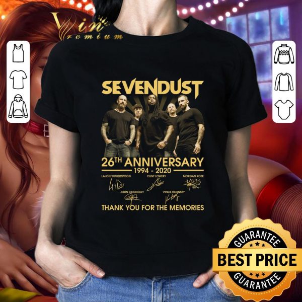Funny Sevendust 26th Anniversary 1994-2020 Signatures Thank You Memories shirt 2