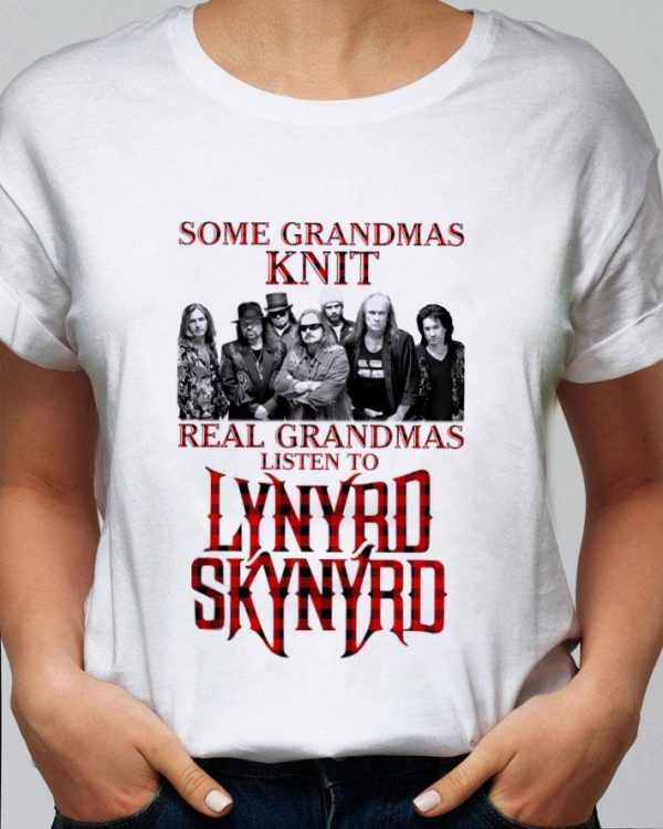 Best Some Grandmas Knit Real Grandmas Listen To Lynyrd Skynyrd Plaid shirt 2