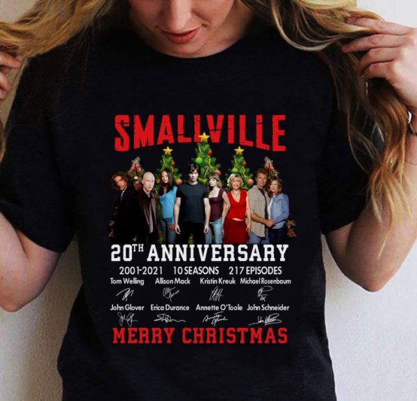 Hot Merry Christmas Smallville 20th Anniversary 2001-2021 10 Seasons 217 Ep shirt 2