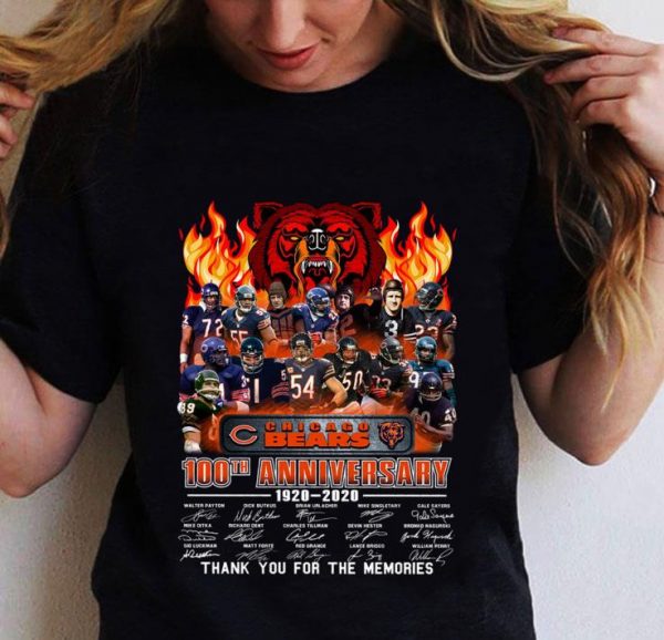 NFL Chicago Bears 100th Anniversary 1920-2020 Signatures shirt 2