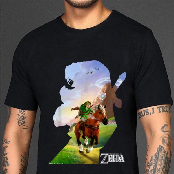 Premium Nintendo Zelda Link Epona Ride Silhouette Graphic shirt 3