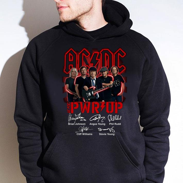 Hot Power Up ACDC Band PWR Up Signatures Brian Johnson Angus Young shirt