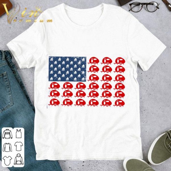 American Flag Camping Campfire shirt 1