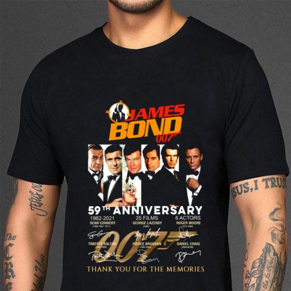 Best 007 James Bond 1962-2021 25 Films 6 Actors Signatures shirt 3