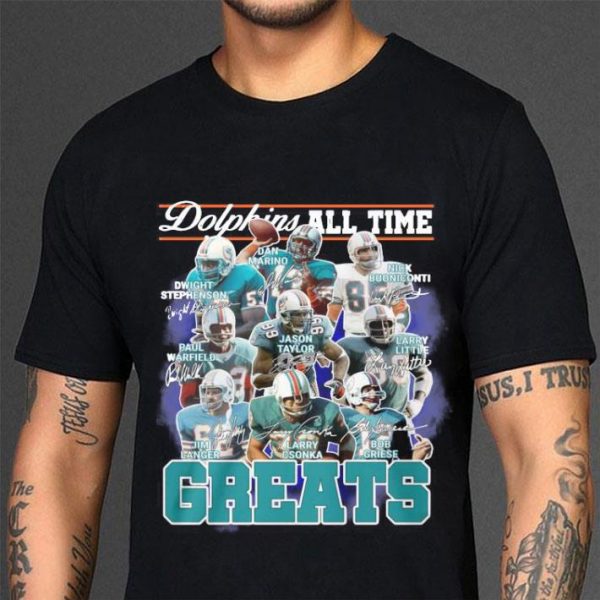 Hot Miami Dolphins All Time Greats Team Players Signatures shirt 3
