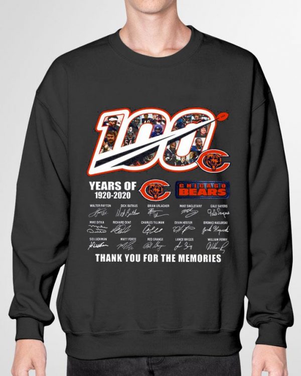 Original 100 Years Of 1920-2020 Chicago Bears Signed Thank You Memories shirt 3