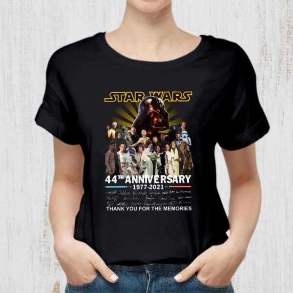 Premium All character Star Wars 44th Anniversary 1977-2021 Signatures shirt 2
