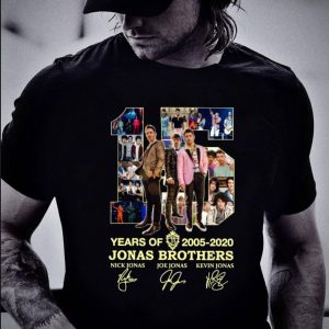 Original 15 Years Of 2005-2020 Jonas Brothers Signatures Nick Jonas shirt 4