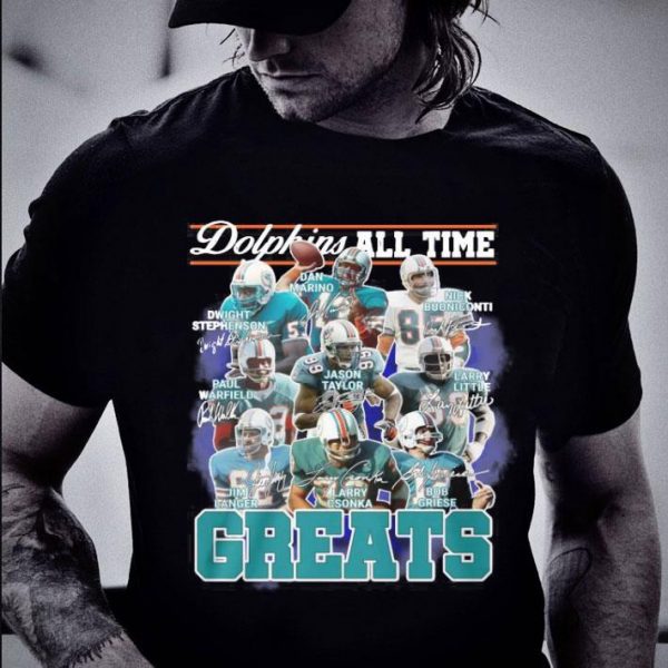 Hot Miami Dolphins All Time Greats Team Players Signatures shirt 2