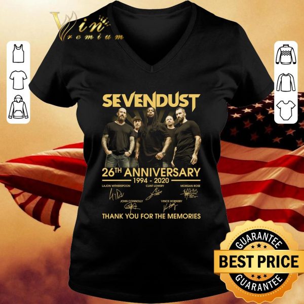 Funny Sevendust 26th Anniversary 1994-2020 Signatures Thank You Memories shirt 3
