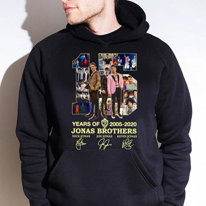 Original 15 Years Of 2005-2020 Jonas Brothers Signatures Nick Jonas shirt 9 Original 15 Years Of 2005-2020 Jonas Brothers Signatures Nick Jonas shirt