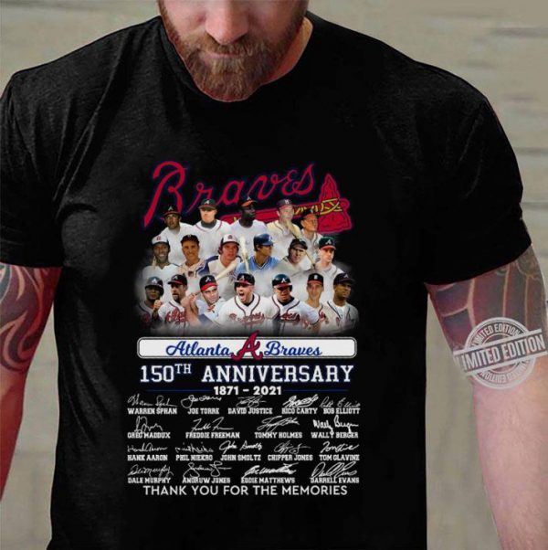 Hot Atlanta Braves 150th Anniversary 1871-2021 Signatures shirt 3