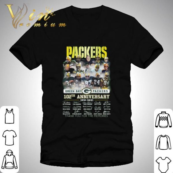 Coach Team Green Bay Packers 102th Anniversary 1919-2021 Signatures shirt 1