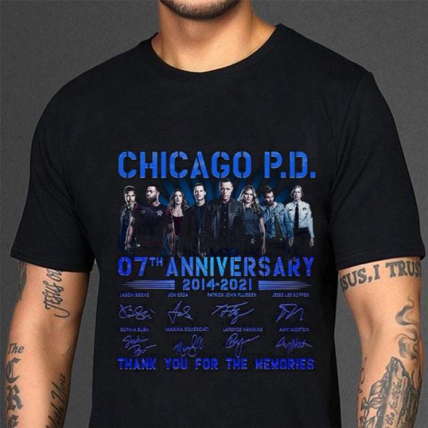 Hot Chicago P.D. TV Series 07th anniversary 2014-2021 Signed Thank You shirt 3