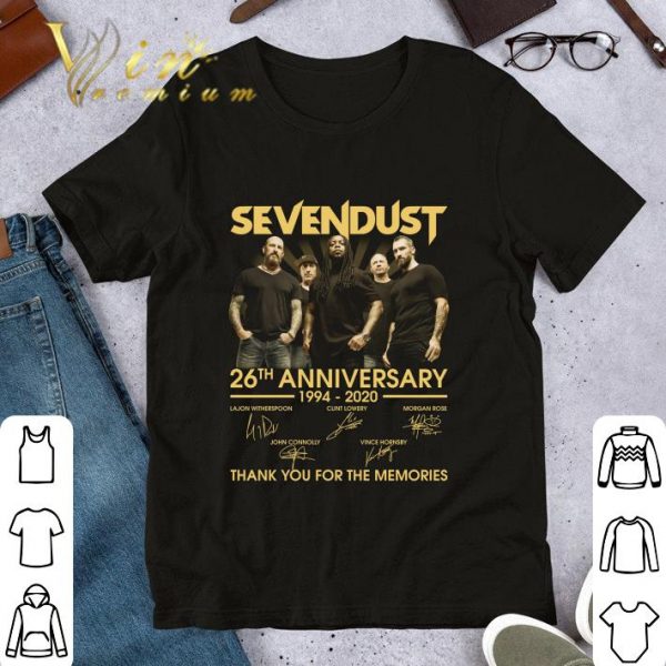 Funny Sevendust 26th Anniversary 1994-2020 Signatures Thank You Memories shirt 1
