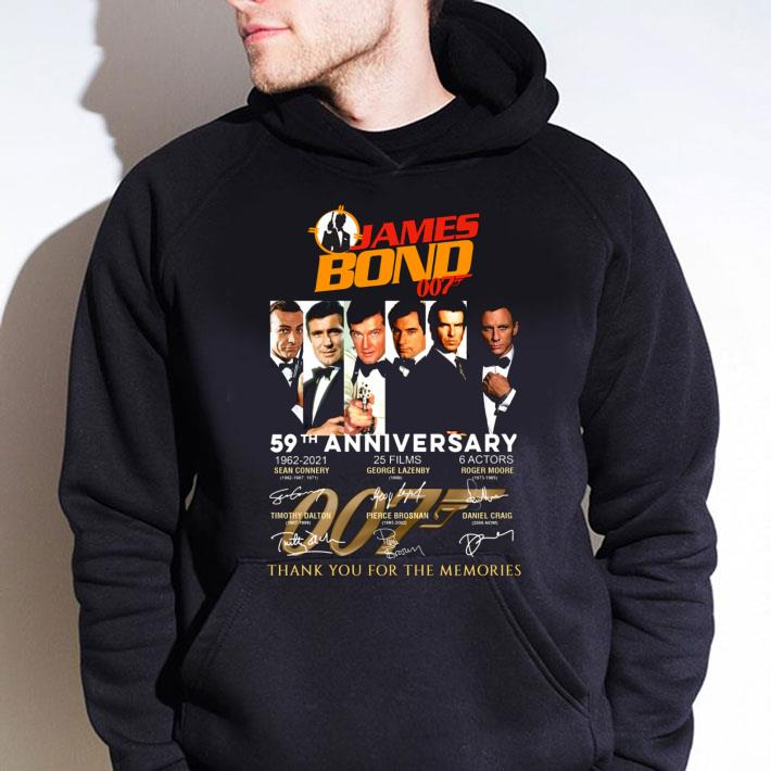 Best 007 James Bond 1962-2021 25 Films 6 Actors Signatures shirt