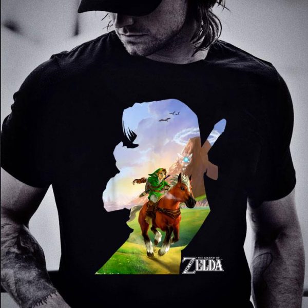 Premium Nintendo Zelda Link Epona Ride Silhouette Graphic shirt 2