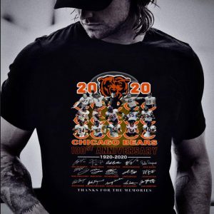 Premium 2020 Chicago Bears 100st anniversary 1920-2020 signatures thank you shirt 4