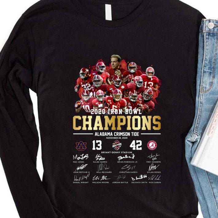 Best Alabama Crimson Tide Signatures 2020 Iron Bowl Champions 42-13 shirt 9 Best Alabama Crimson Tide Signatures 2020 Iron Bowl Champions 42-13 shirt
