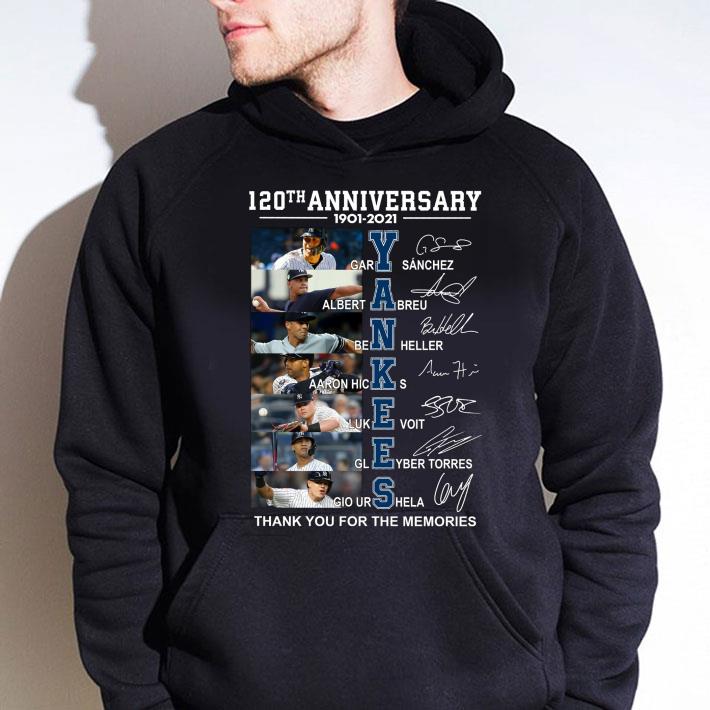 Best New York Yankees 120th Anniversary 1901-2021 Thank You For The Memories shirt 9 Best New York Yankees 120th Anniversary 1901-2021 Thank You For The Memories shirt