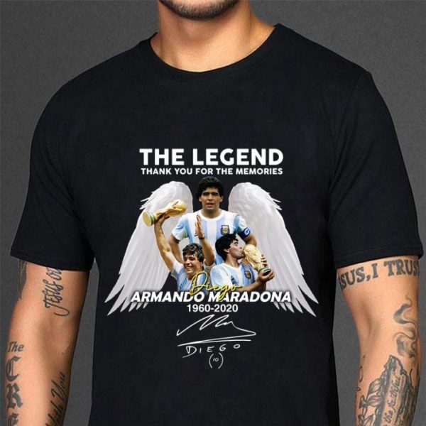 Funny The Legend Thank You For The Memories Diego Armando Maradona RIP shirt 3