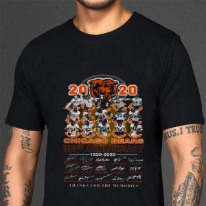 Premium 2020 Chicago Bears 100st anniversary 1920-2020 signatures thank you shirt 5