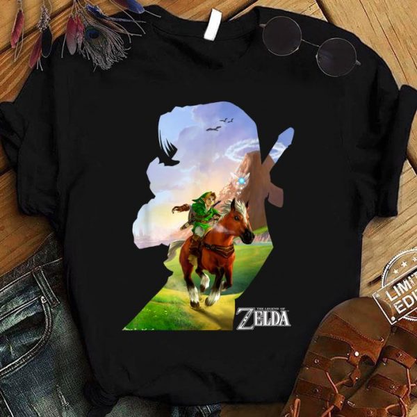Premium Nintendo Zelda Link Epona Ride Silhouette Graphic shirt 1