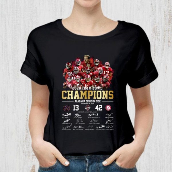 Best Alabama Crimson Tide Signatures 2020 Iron Bowl Champions 42-13 shirt 2
