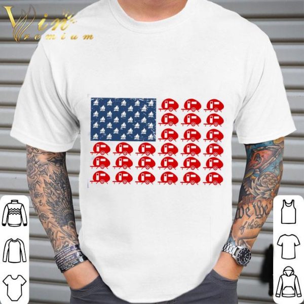 American Flag Camping Campfire shirt 2