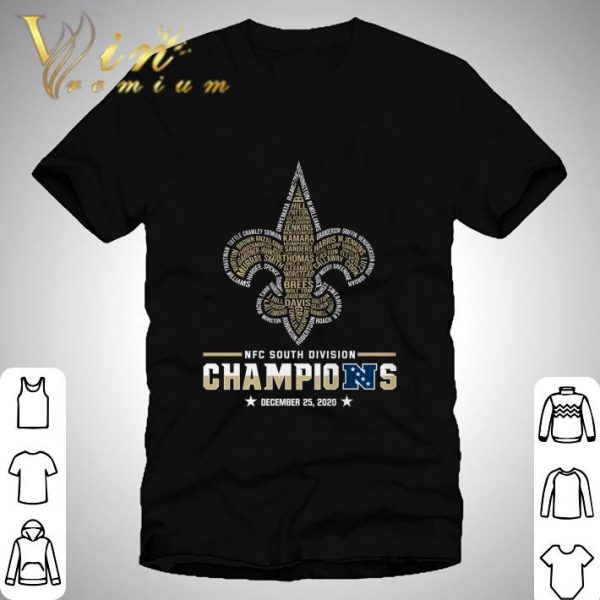 Names New Orleans Saints NFC South Division Champions December 2020 shirt 1