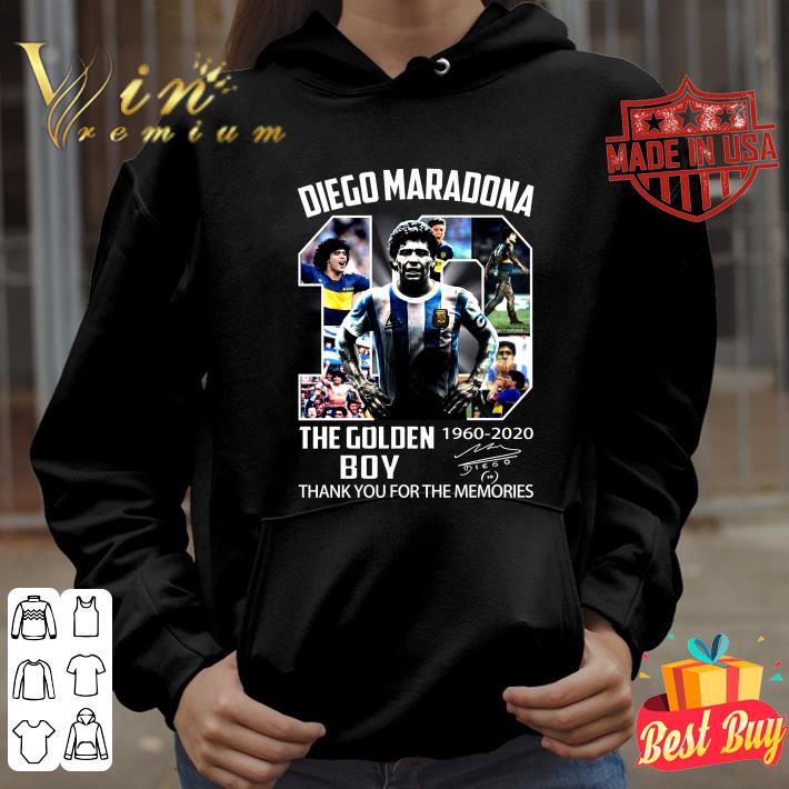 Funny 10 Diego Maradona RIP The Golden Boy 1960-2020 Signed Thank You shirt