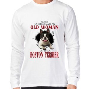 Premium Never underestimate an old woman with a boston terrier shirt 5